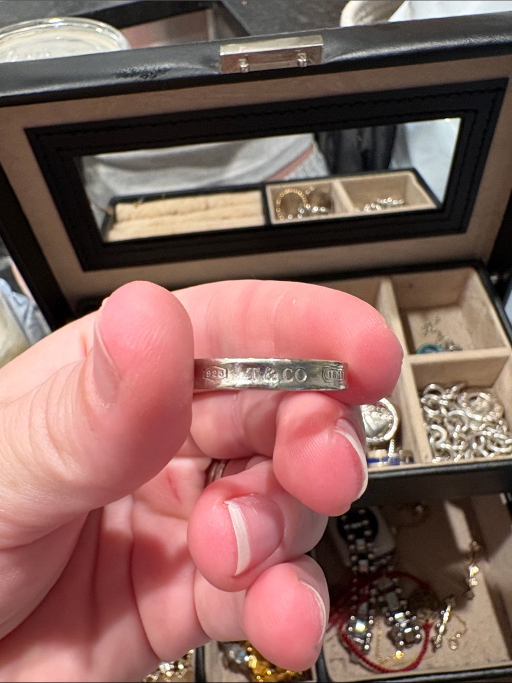 Tiffany & Co. Sterling Silver Engraved Band - Silver
